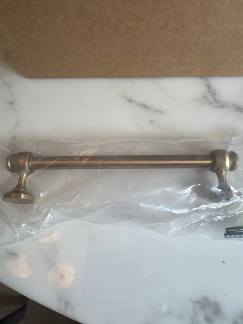 New In Box Restoration Hardware Lugarno 6” Polished Brass Drawer Pull
